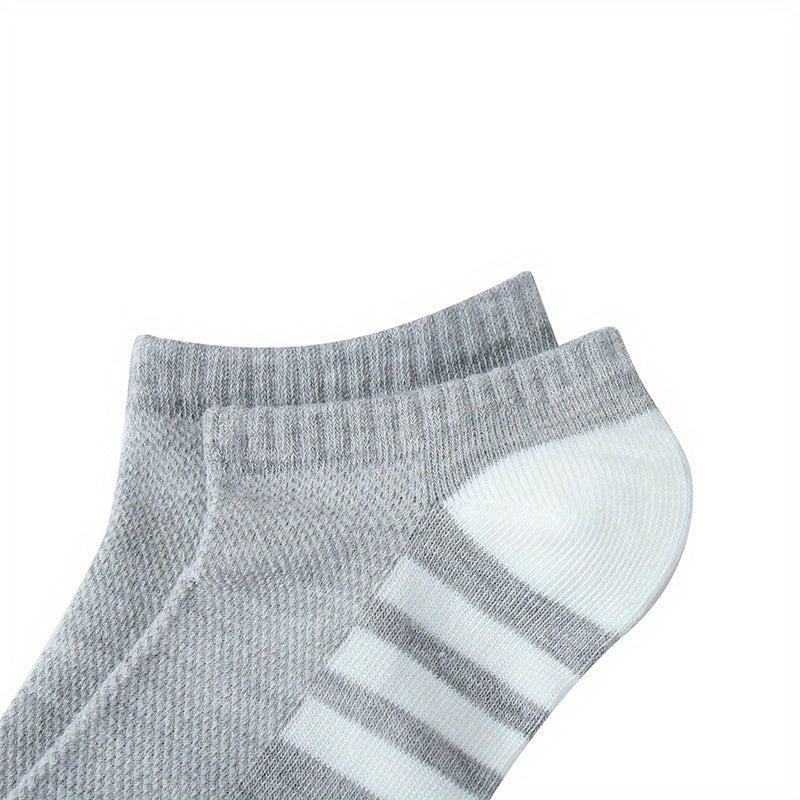 10pcs/5 Pairs Men's Low-cut Ankle Socks